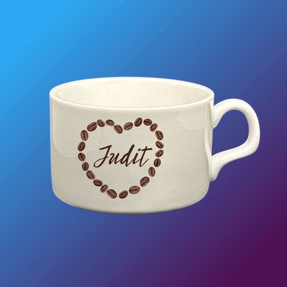 Kávé Szív egyedi névvel