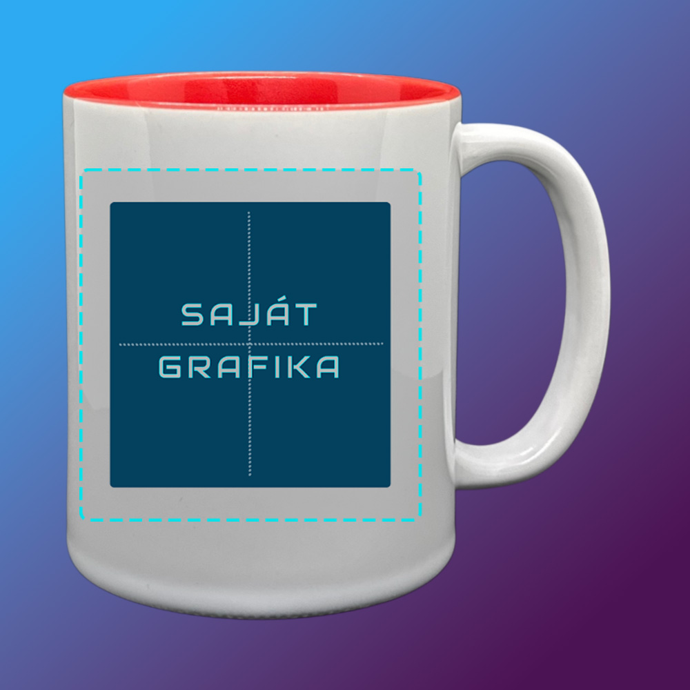 KREÁTOR 3Dl fehér bögre piros belsővel