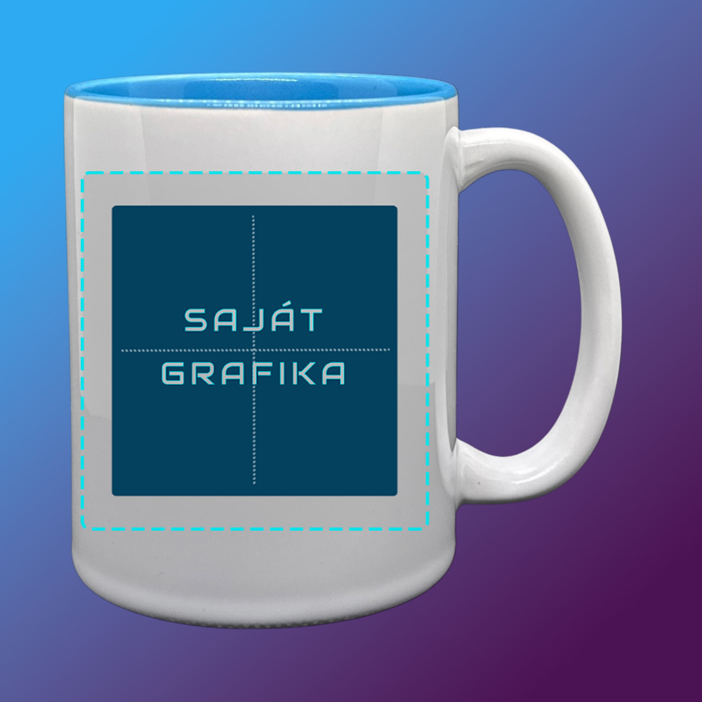 KREÁTOR 3Dl fehér bögre kék belsővel