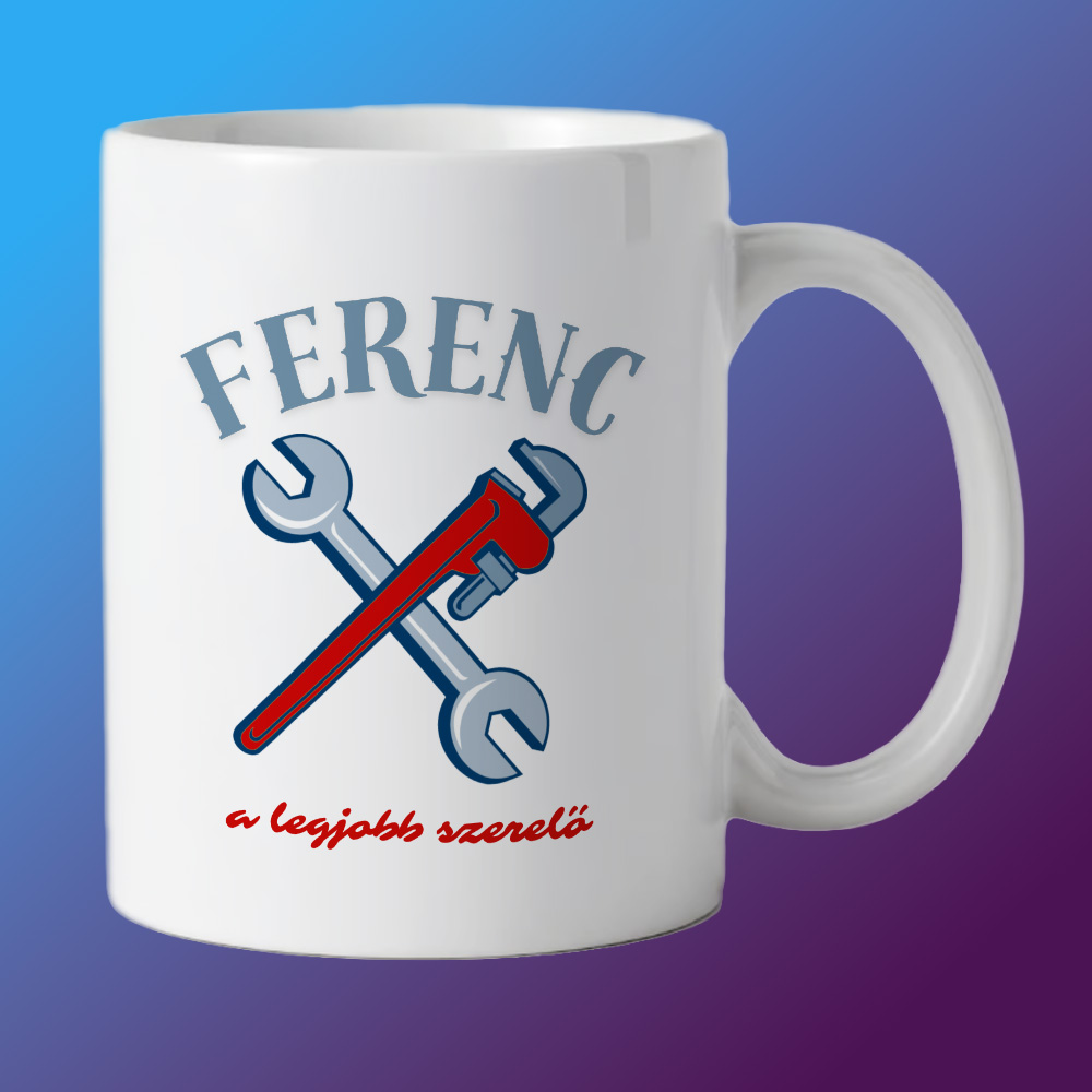 A Legjobb szerelő bögre egyedi névvel