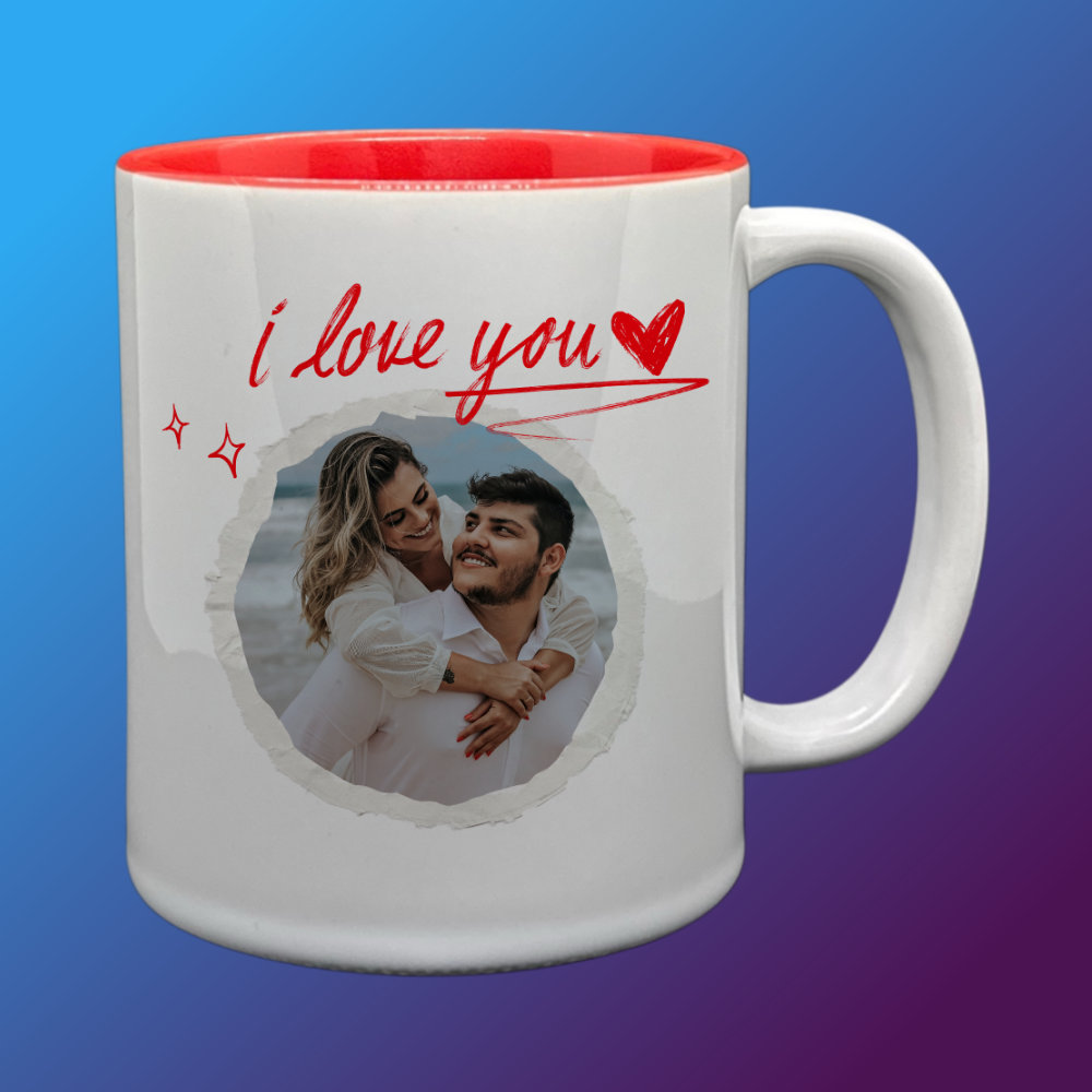 Egyedi Fényképes Bögre – „I love you” Design